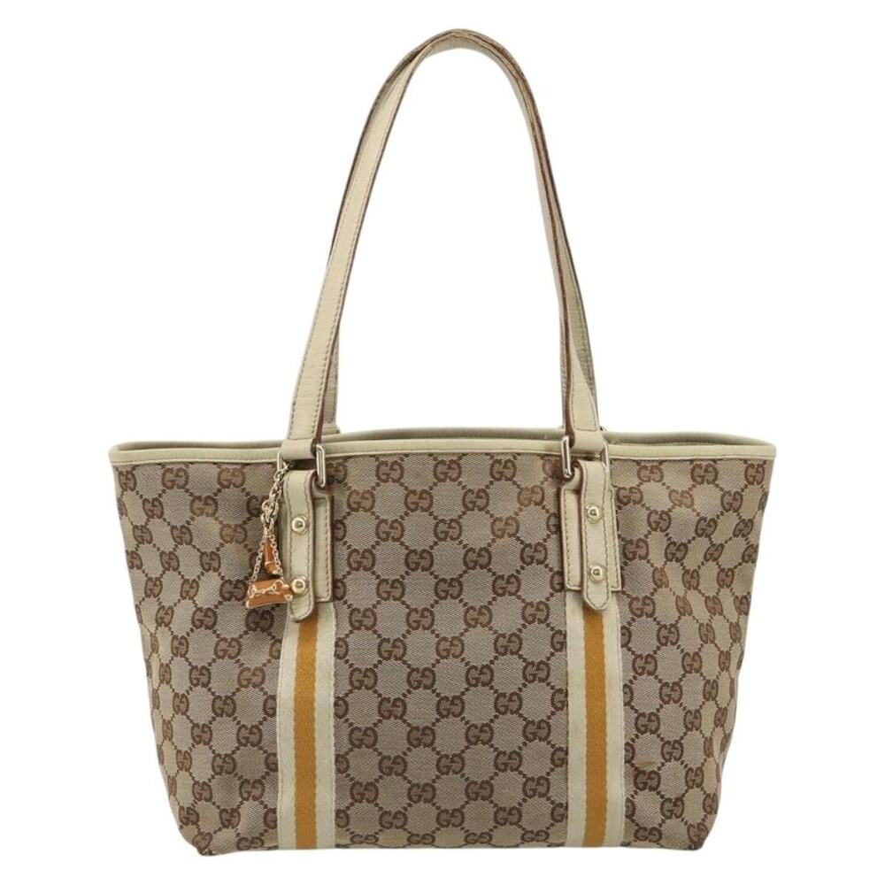 Gucci GG Canvas Web Tote Beige